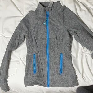 Kids Grey Jacket with Blue Accents